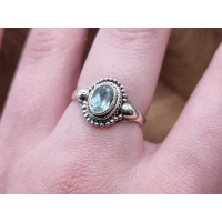  echt zilveren ring met topaas  